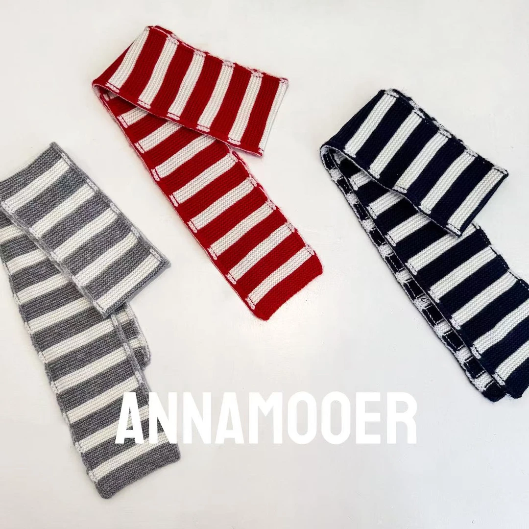 ANNAMOOER · 设计师品牌条纹针织围巾 AM74SS03/04/05/1204W