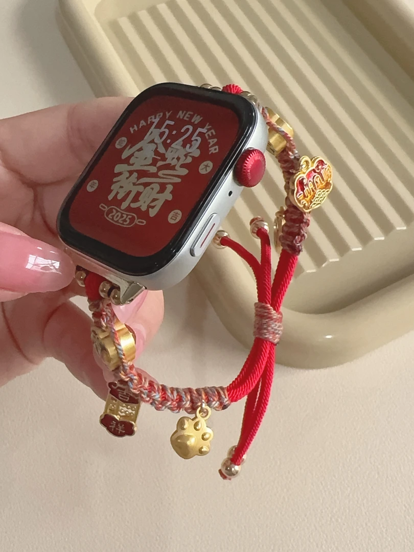 表带适用华为watch fit3吉祥如意编绳fit2替换腕带华为手环10/9/8