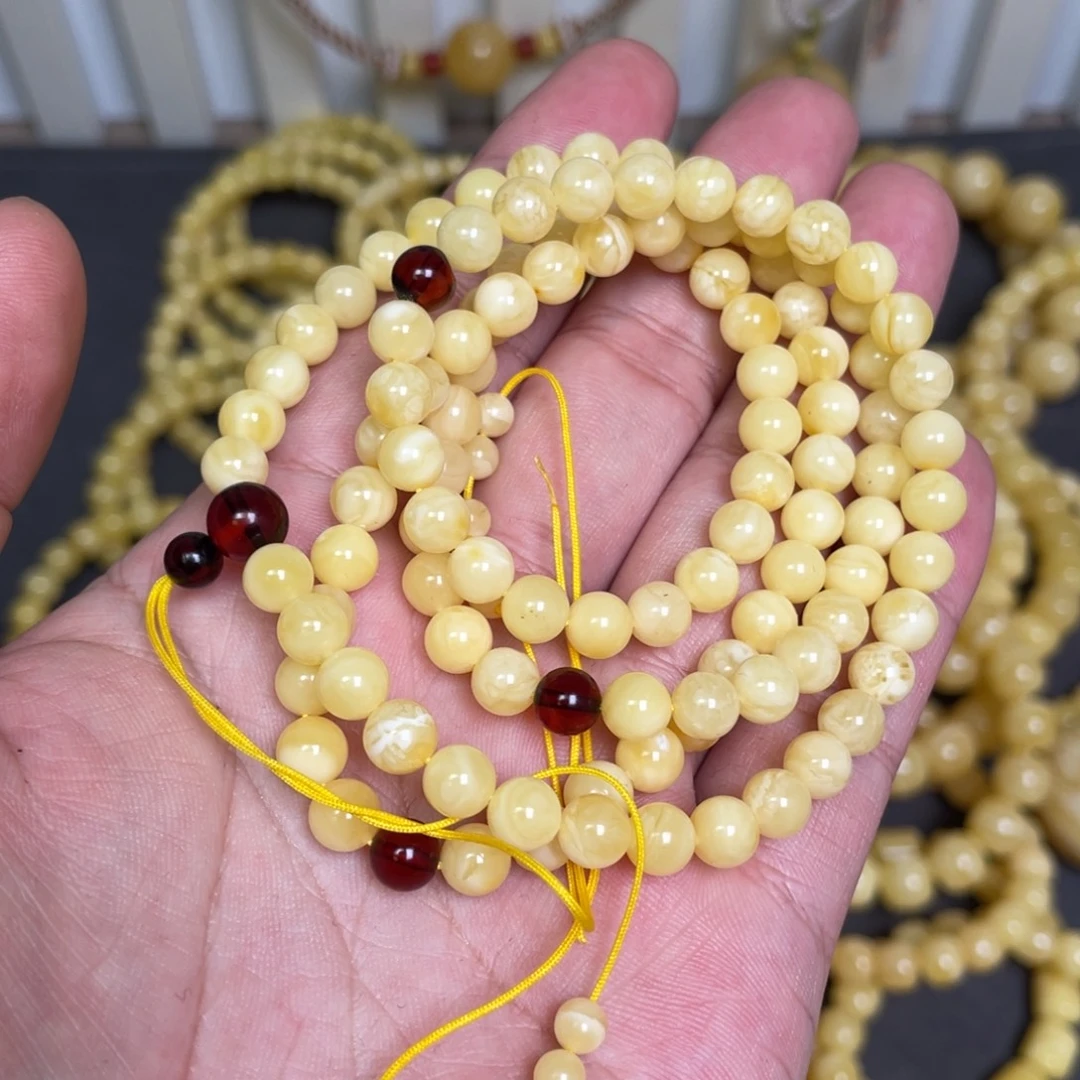 蜜蜡未镶嵌裸石蜜蜡佛珠6.3mm