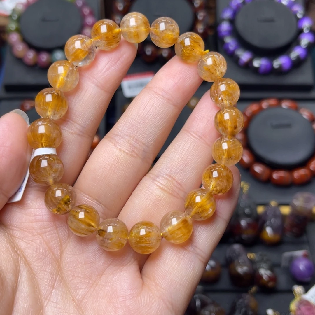 水晶未镶嵌手链极光金多多单圈9mm