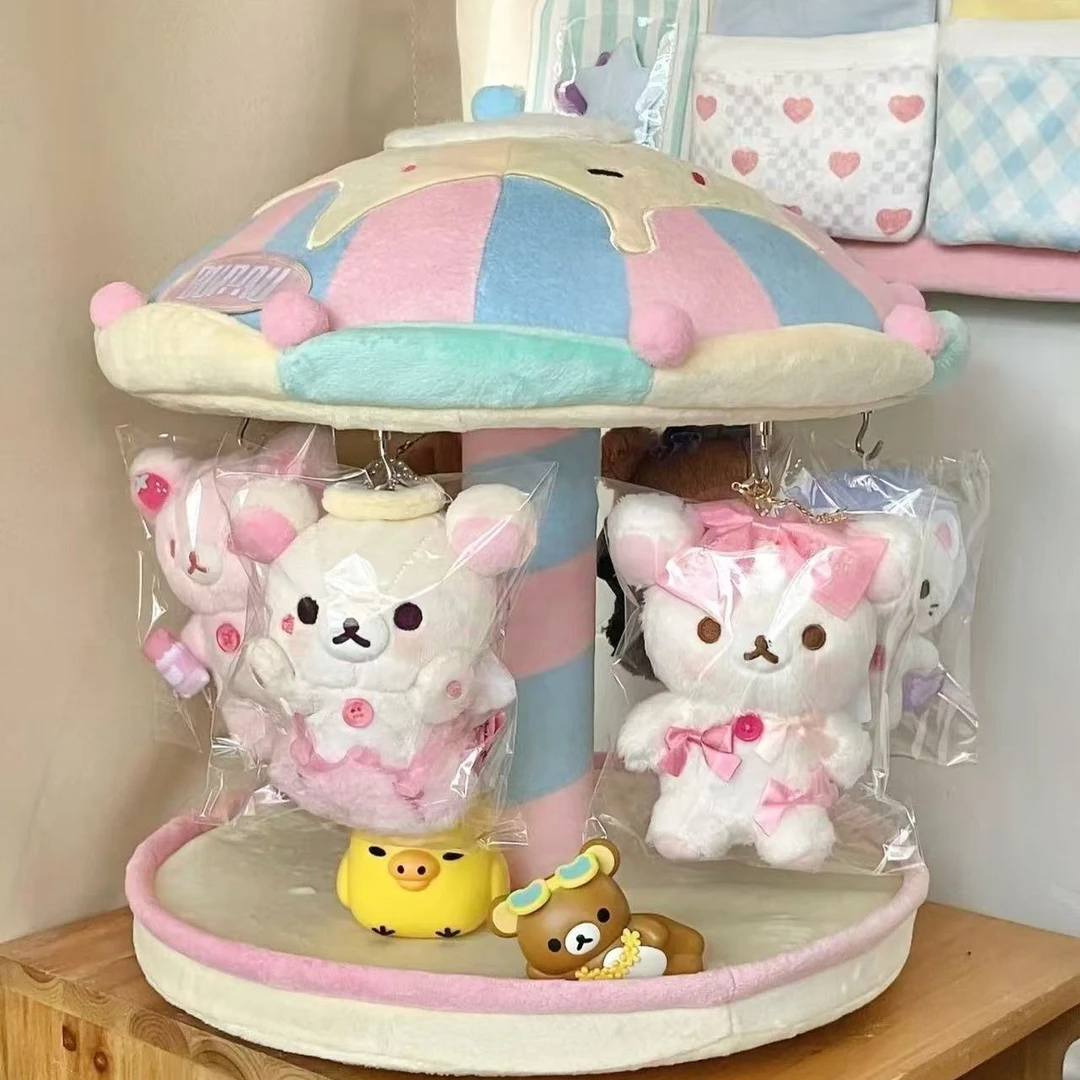 bunnu旋转娃屋正版同款旋转木马旋转小屋棉花娃娃手动旋转娃屋