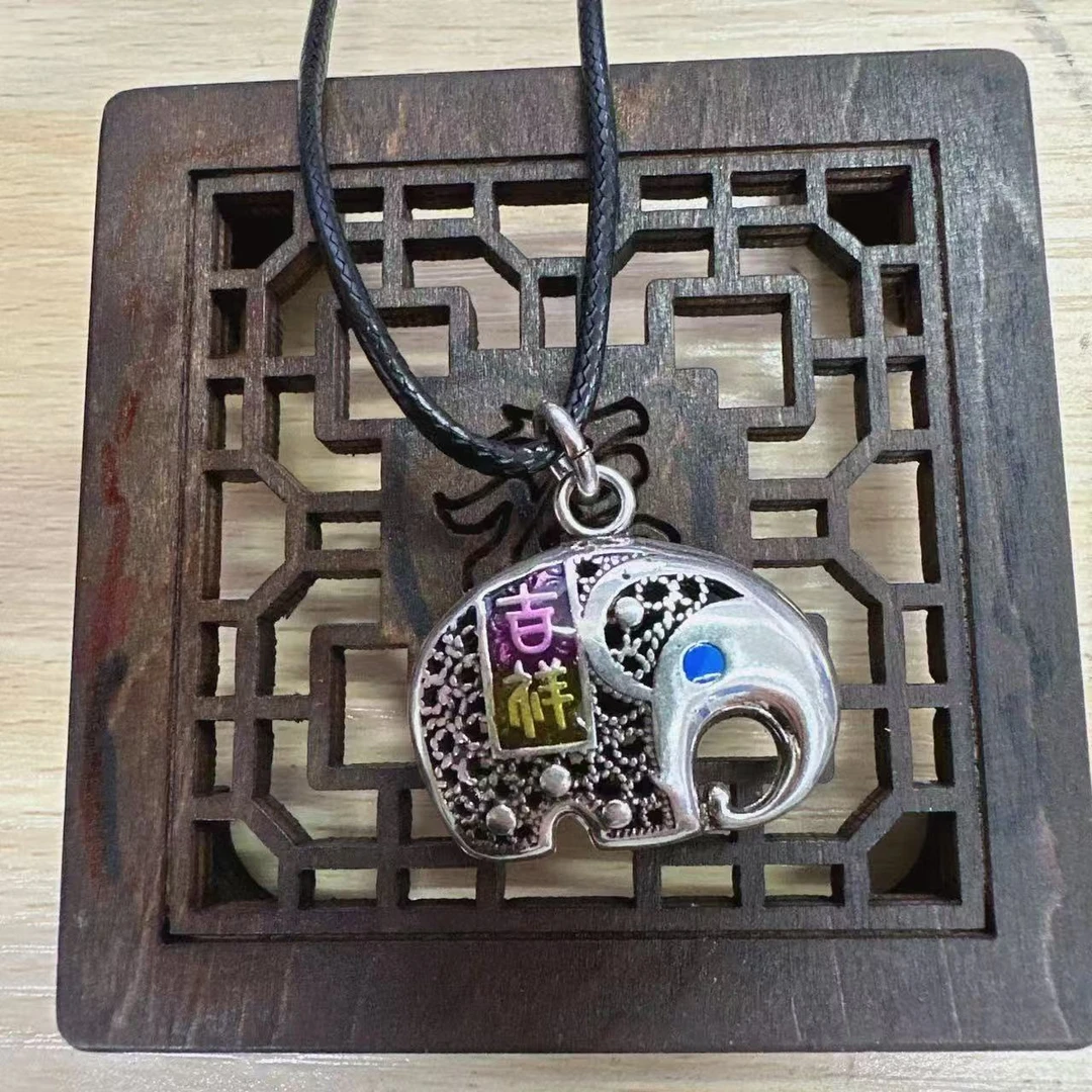 非金属棉绳项链 洪大SSS推荐时尚百搭吉祥如意大象项链