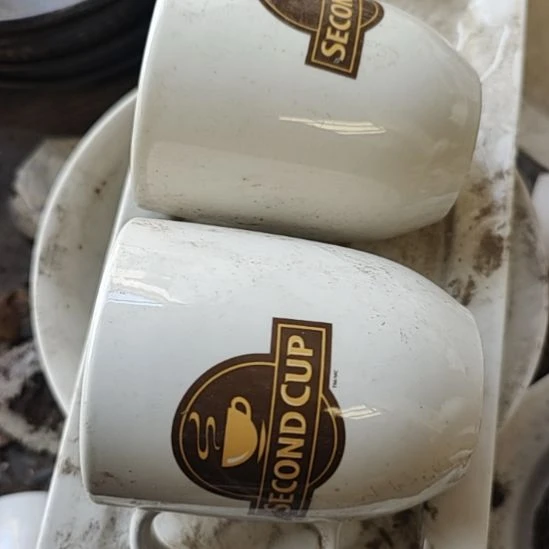 瓷发两个水杯，国营四厂库存，