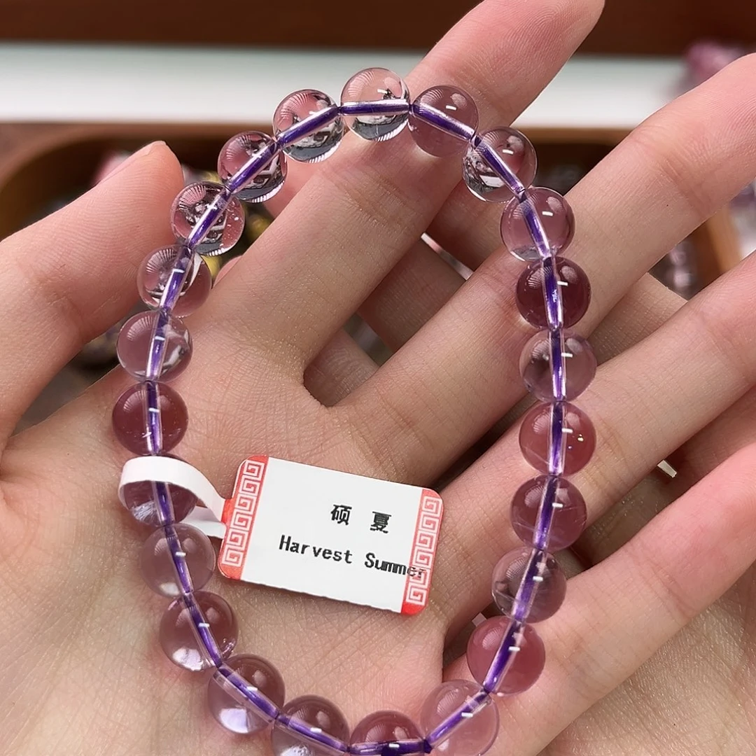 紫晶未镶嵌手链玻紫9-10mm
