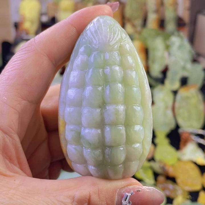 蛇纹石玉手把件未镶嵌