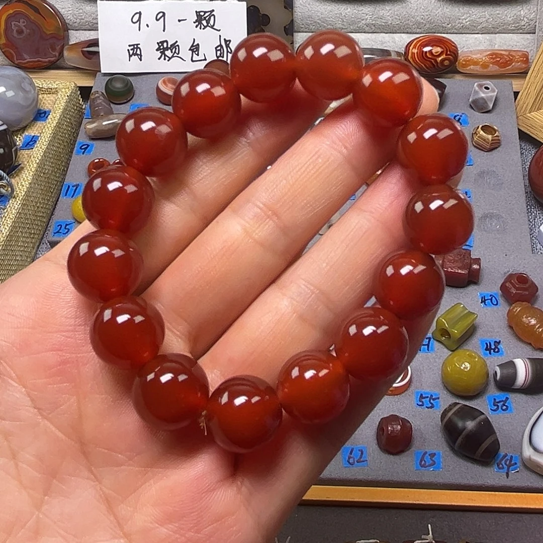 玛瑙/玉髓未镶嵌吊坠(不含链)天然红玛瑙14mm