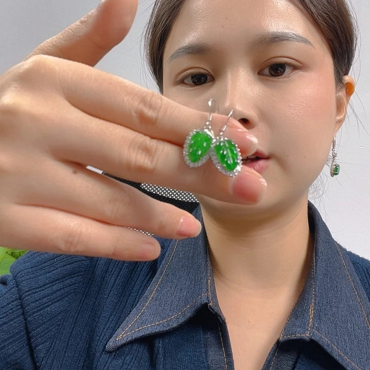 翡翠银S925镶嵌吊坠(不含链)