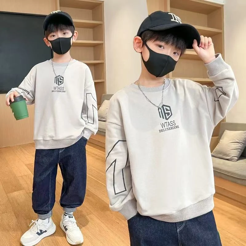 【现货】WY-6319卡通中性时尚插肩袖休闲卫衣韩版套头