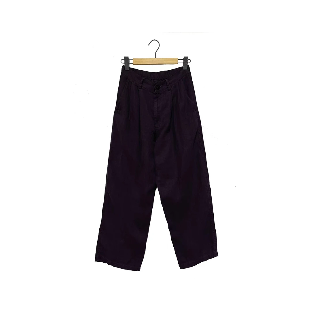 左岸迷香 Z25SS3014 布衣分享春夏百搭亚麻休闲裤 原创小众长裤