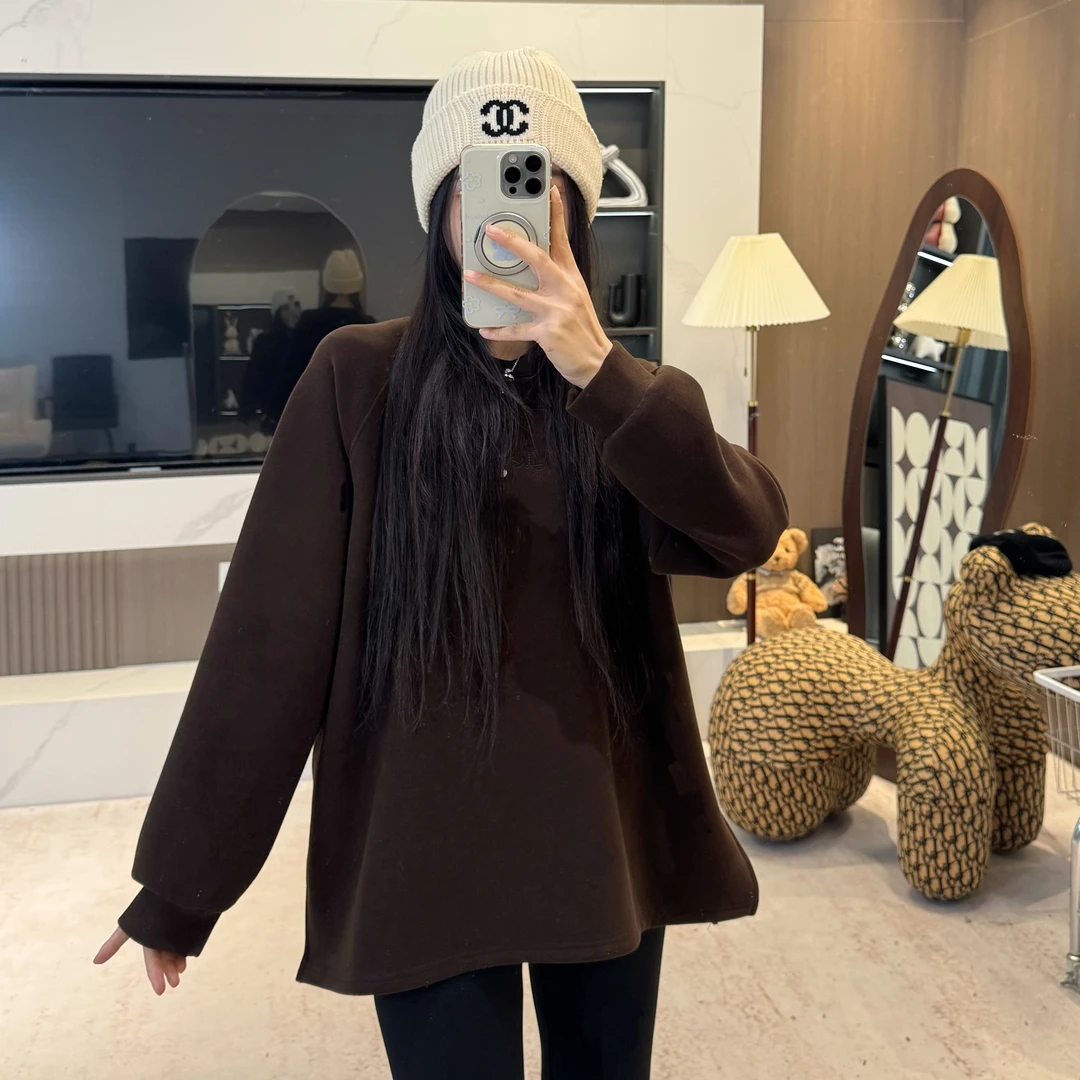 宿慕SUMU 慵懒宽松舒适卫衣10-31冬季2025新款字母刺绣上衣1679