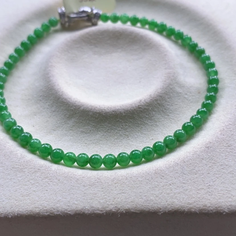 【闪购商品】翡翠吊坠(不含链)未镶嵌翡翠冰绿小米珠手串