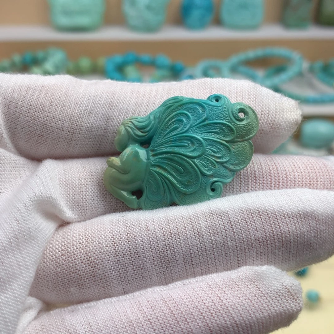 未镶嵌绿松石珠宝奇石29.5mm