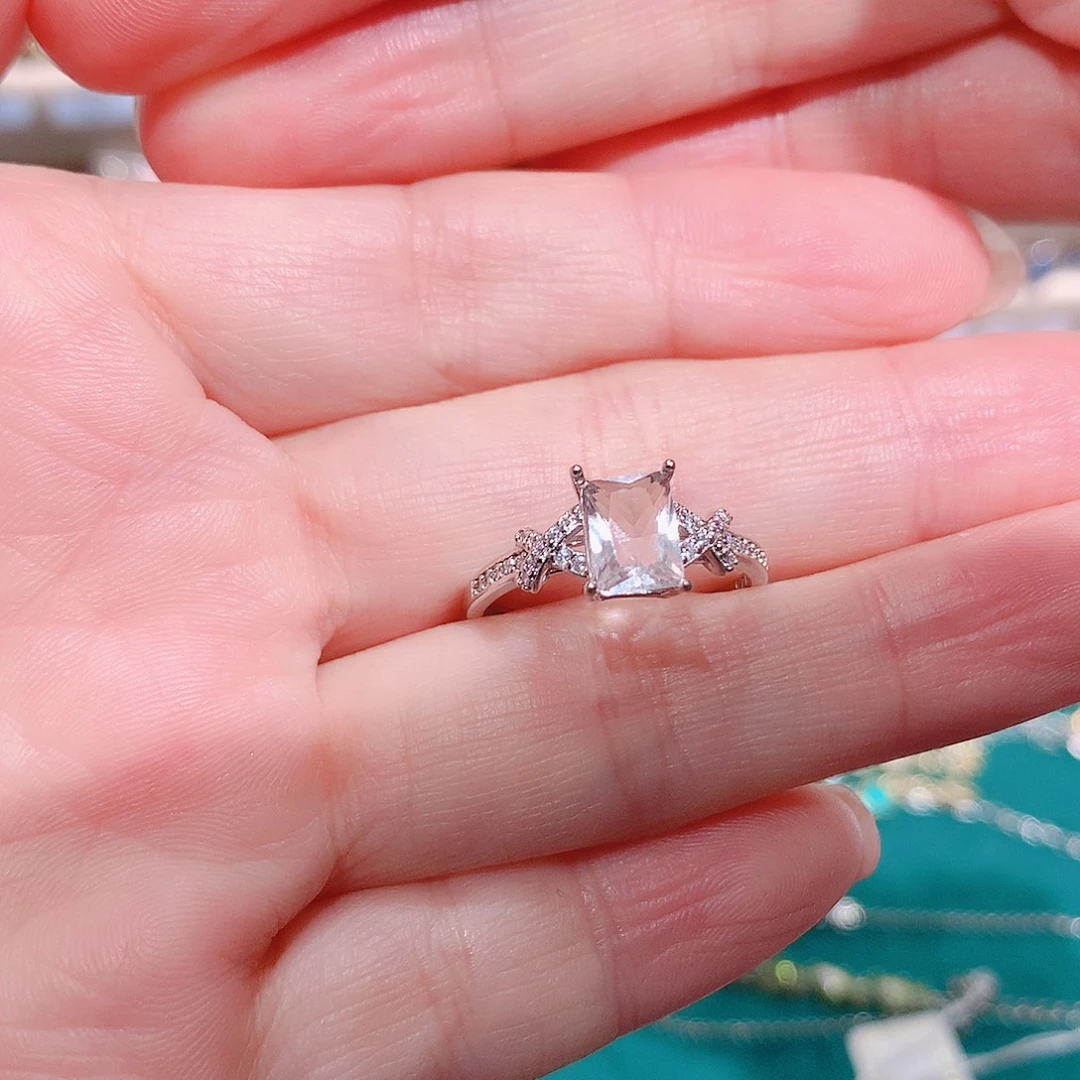 水晶戒指银S925镶嵌