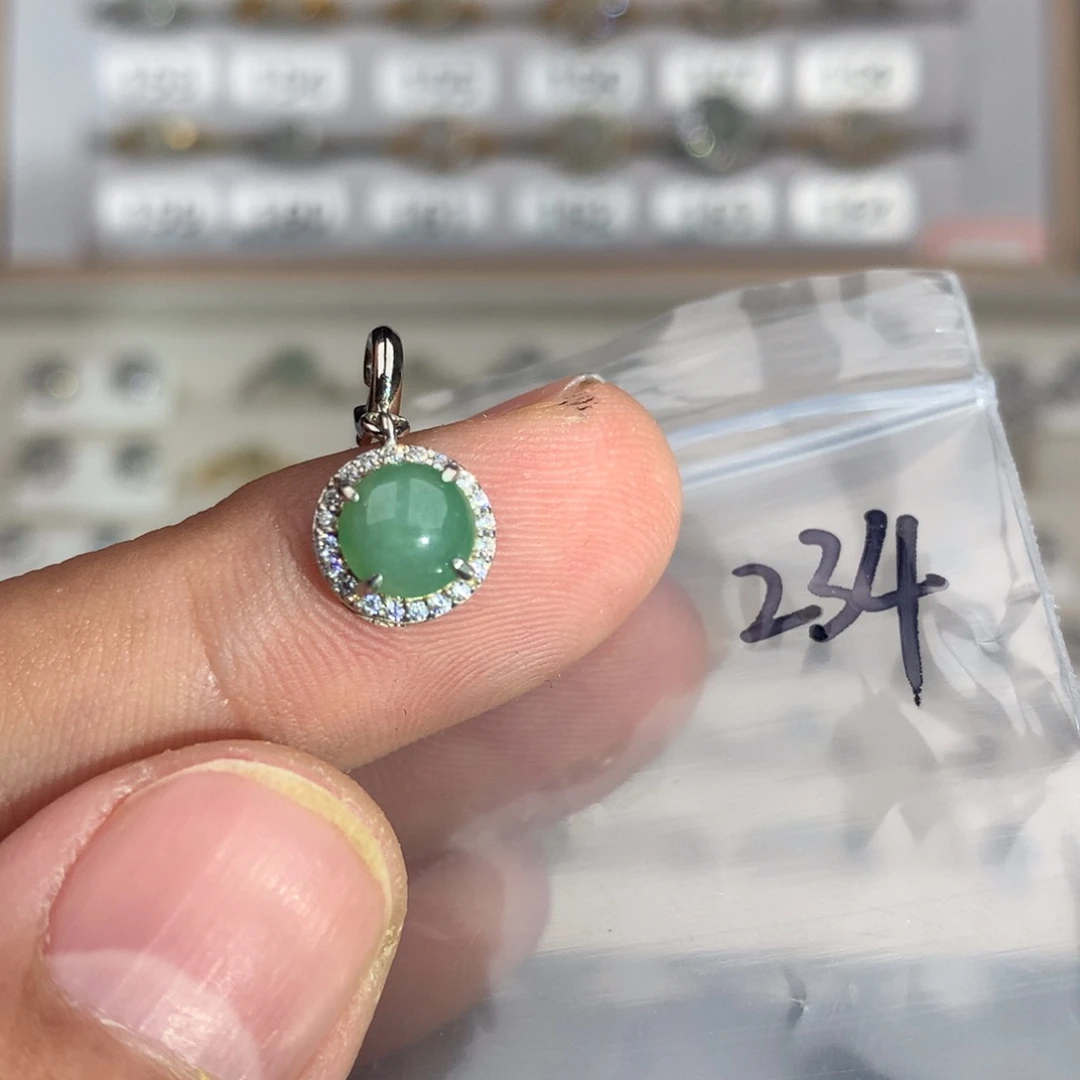 翡翠银S925镶嵌戒圈234
