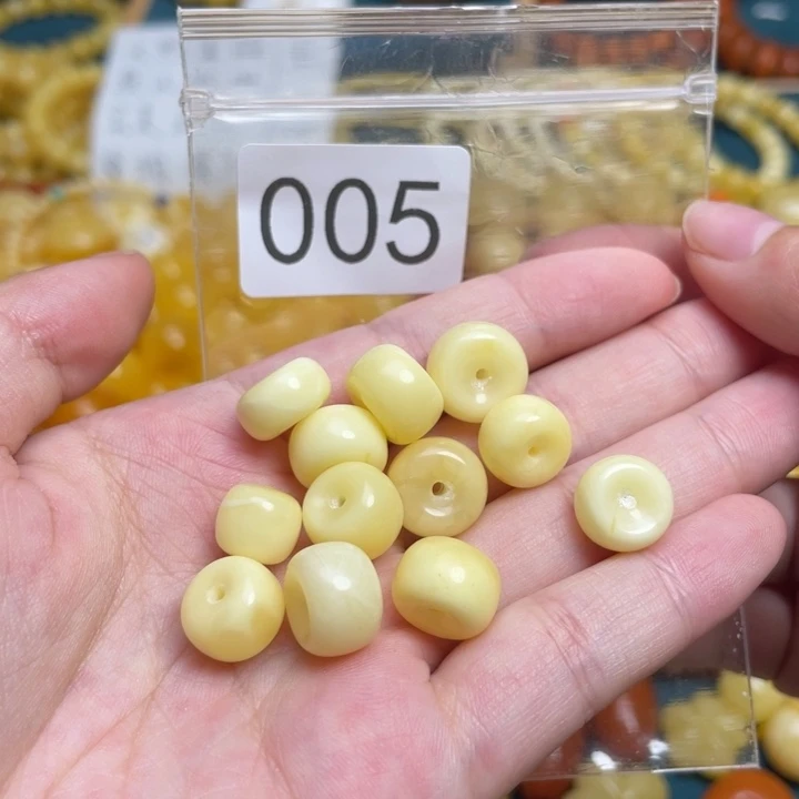蜜蜡未镶嵌珠宝奇石奶白蜡老型珠卡11天然蜜蜡微瑕