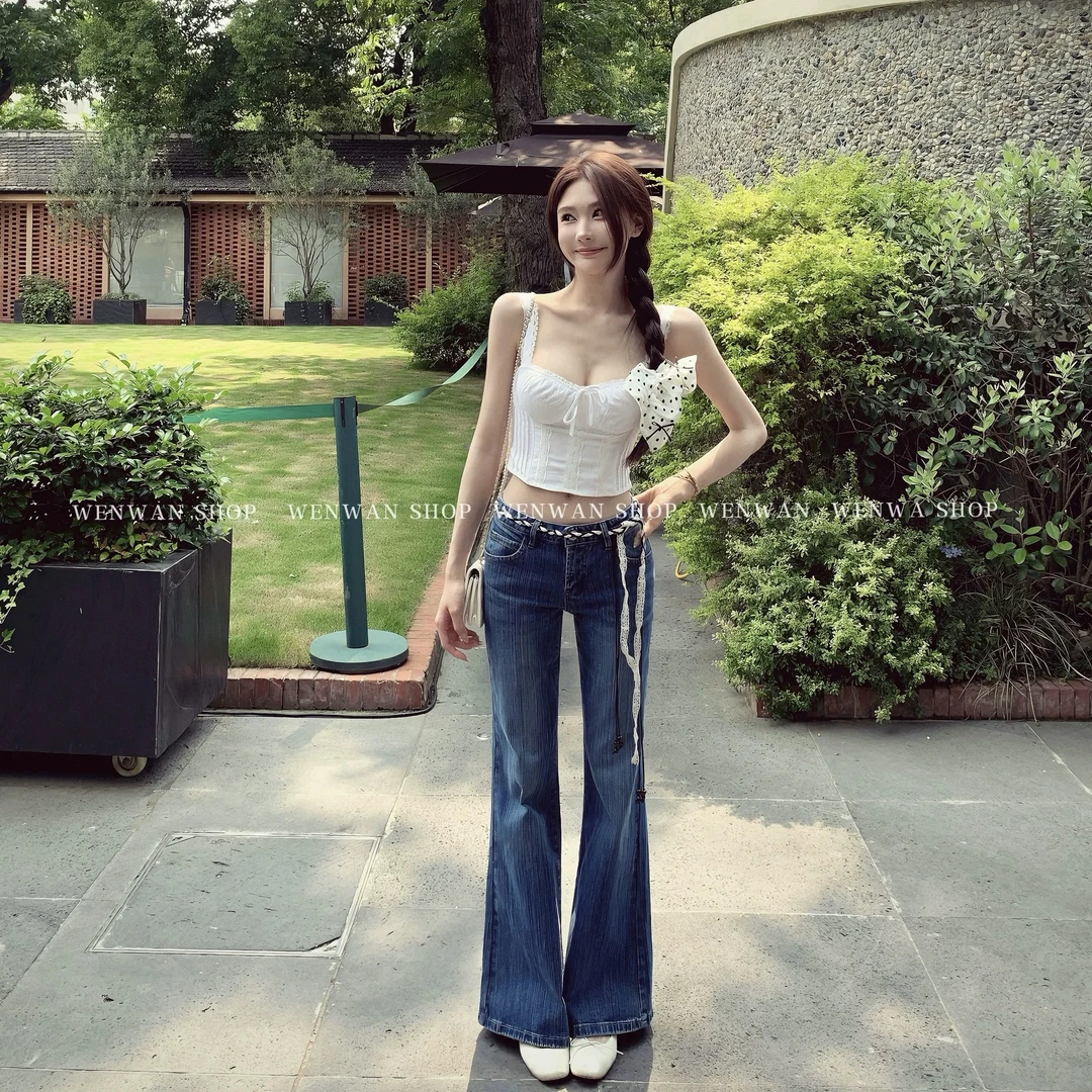 【刷爆存在感】辣妹复古水洗做旧牛仔裤女显瘦直筒
