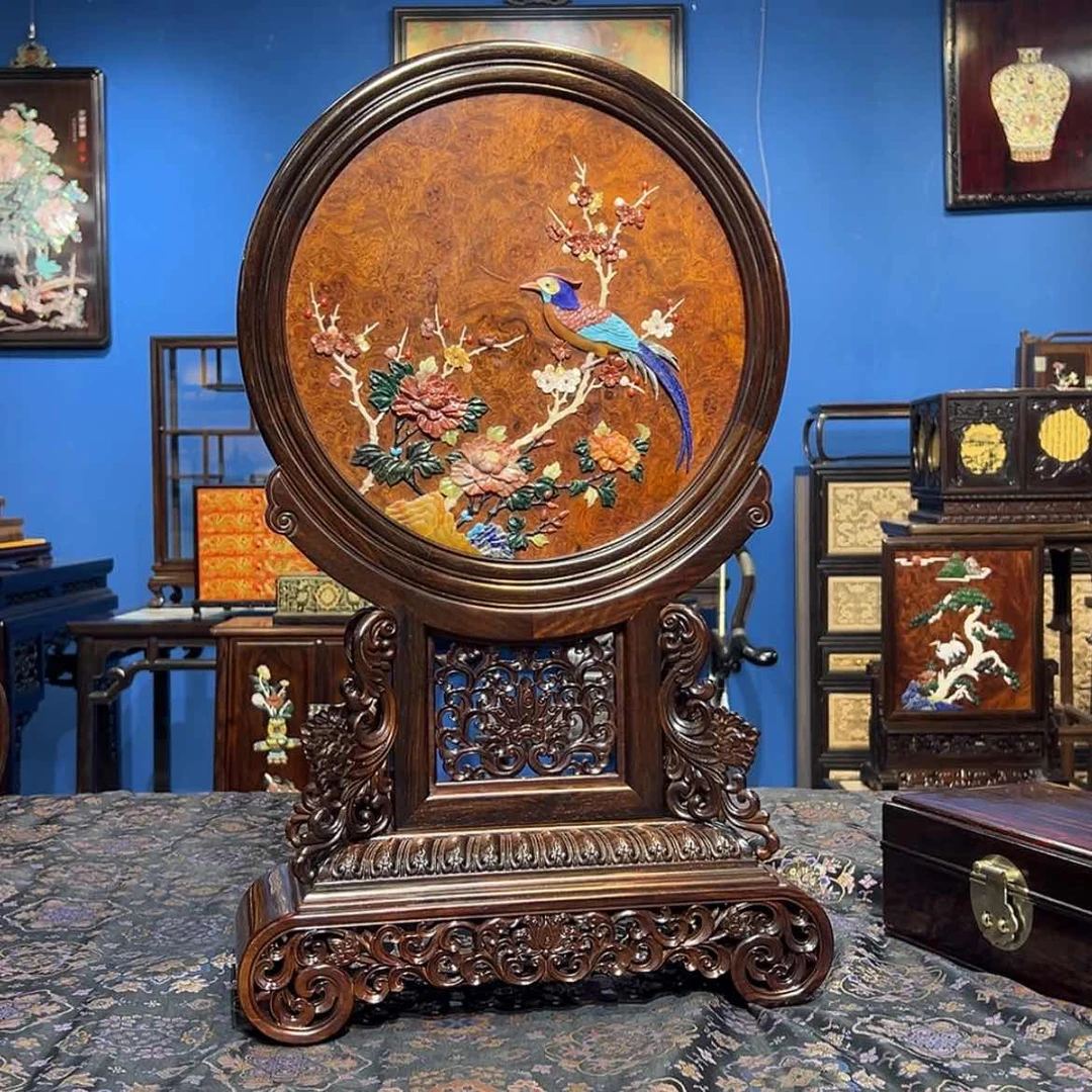 【闪购商品】红酸枝木类成套家具台屏