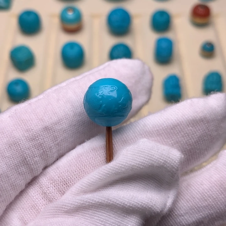 绿松石未镶嵌绿松石鱼珠12.7