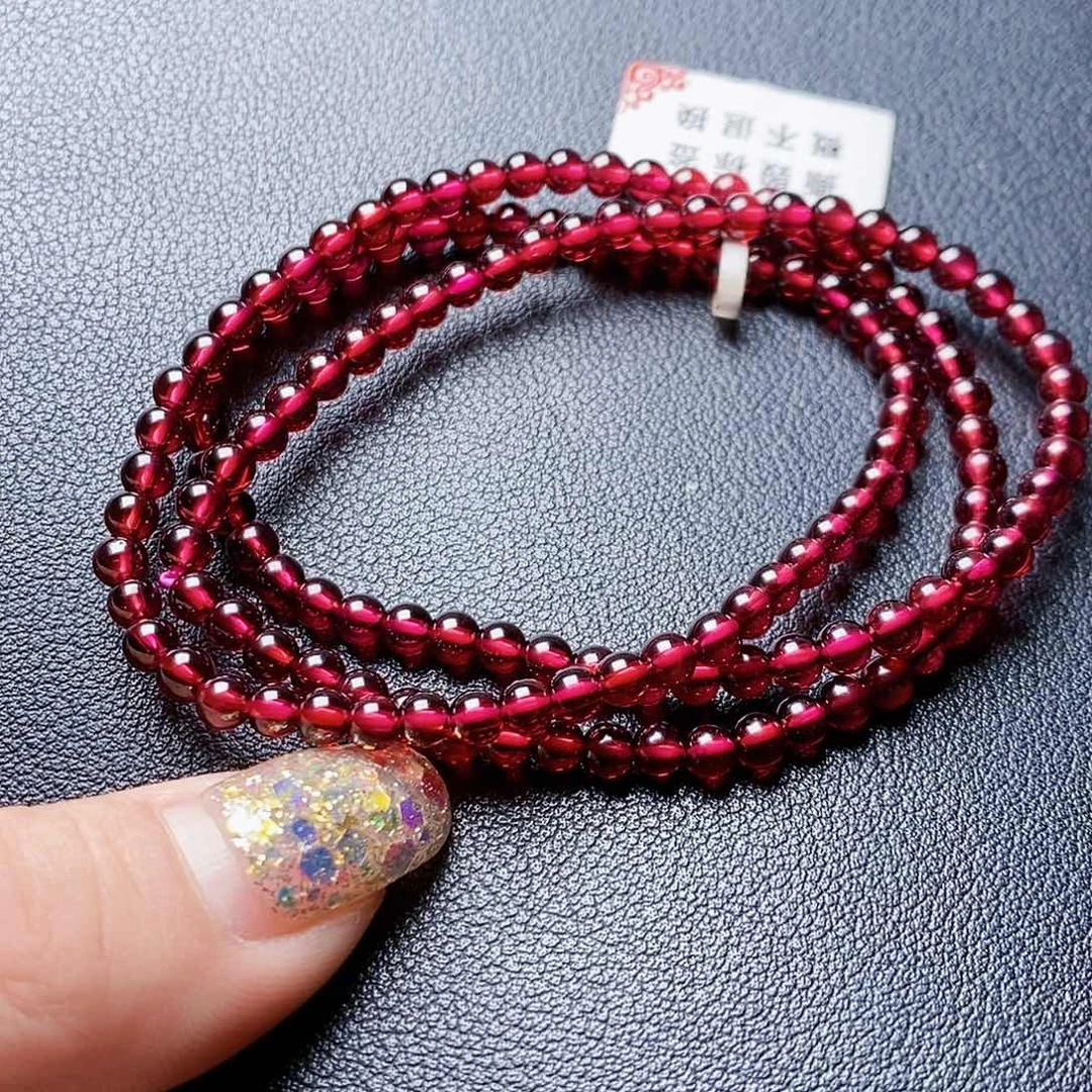 石榴石手链未镶嵌4.0 3圈毕业级