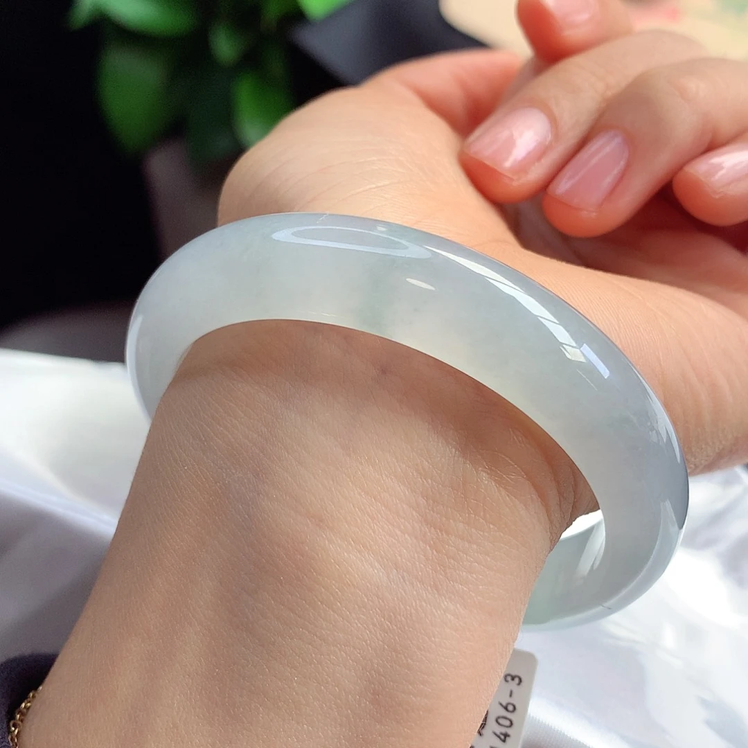 未镶嵌手镯翡翠55-56圈口完美冰胶干净23号