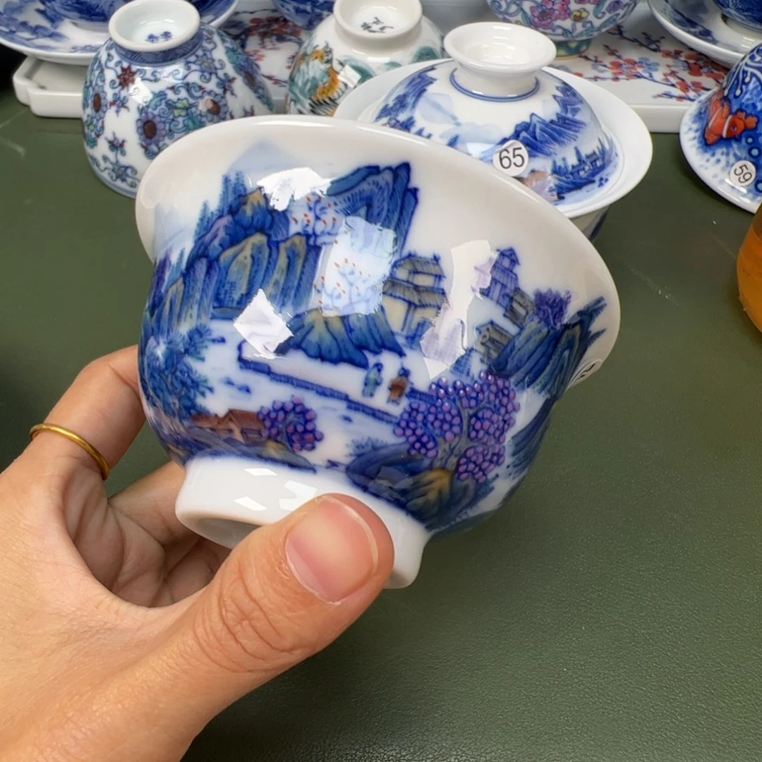 陶瓷景德镇纯手工纯手绘茶具木木