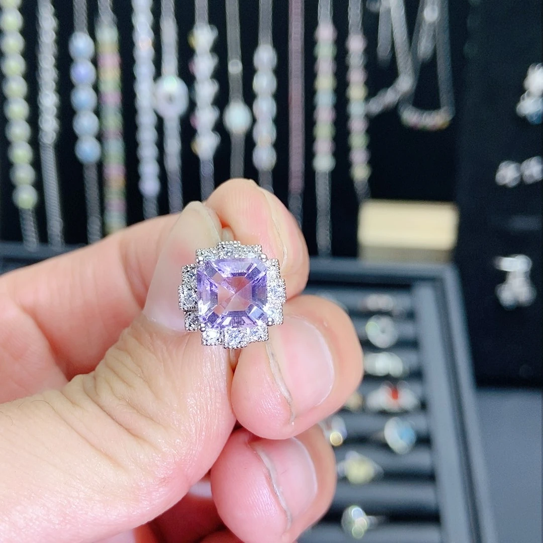 【闪购商品】紫晶珠宝半成品银S925镶嵌