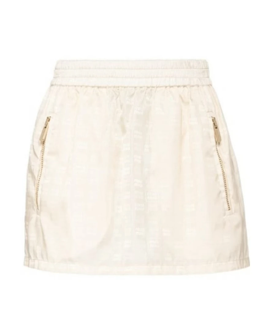 未使用 MIU MIU/缪缪 满印徽标拉链口袋短裙