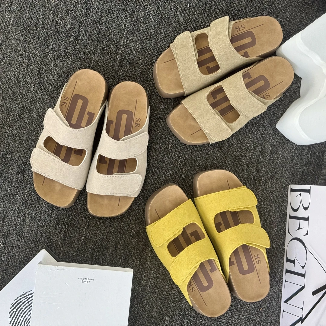 【运费补贴】SK DD001丑萌森系魔术贴勃肯鞋厚底外穿软底拖鞋S823