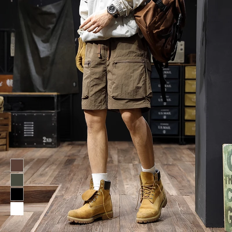 轻薄凉感美式冰丝工装短裤男夏季五分裤大码裤子男士速干中裤马裤