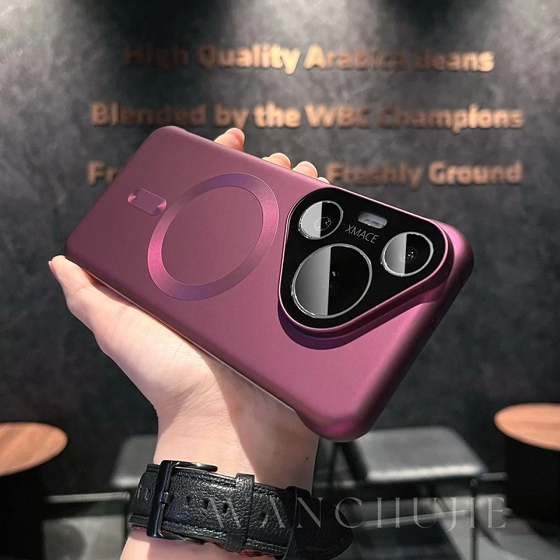 简物说适用华为pura80pro+磁吸超薄无边框p70/80ultra镜头全包壳