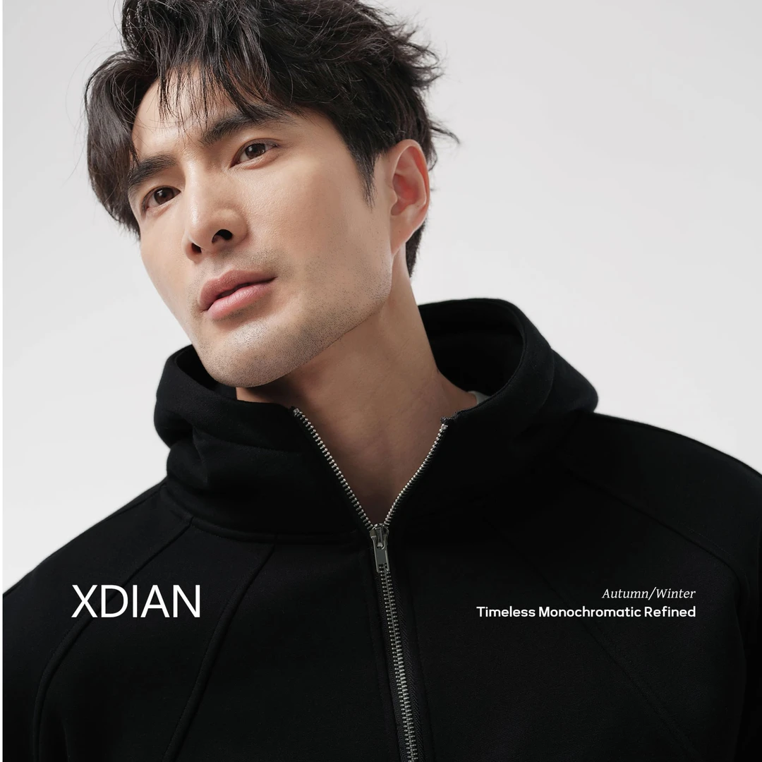 续点秋冬季连帽卫衣抗静电自发热半拉链上衣男5A抗菌「新摇粒加绒」