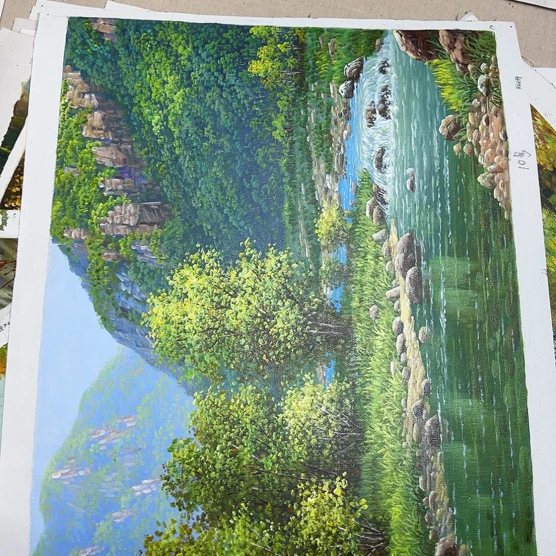 油画朝鲜艺术家不带框