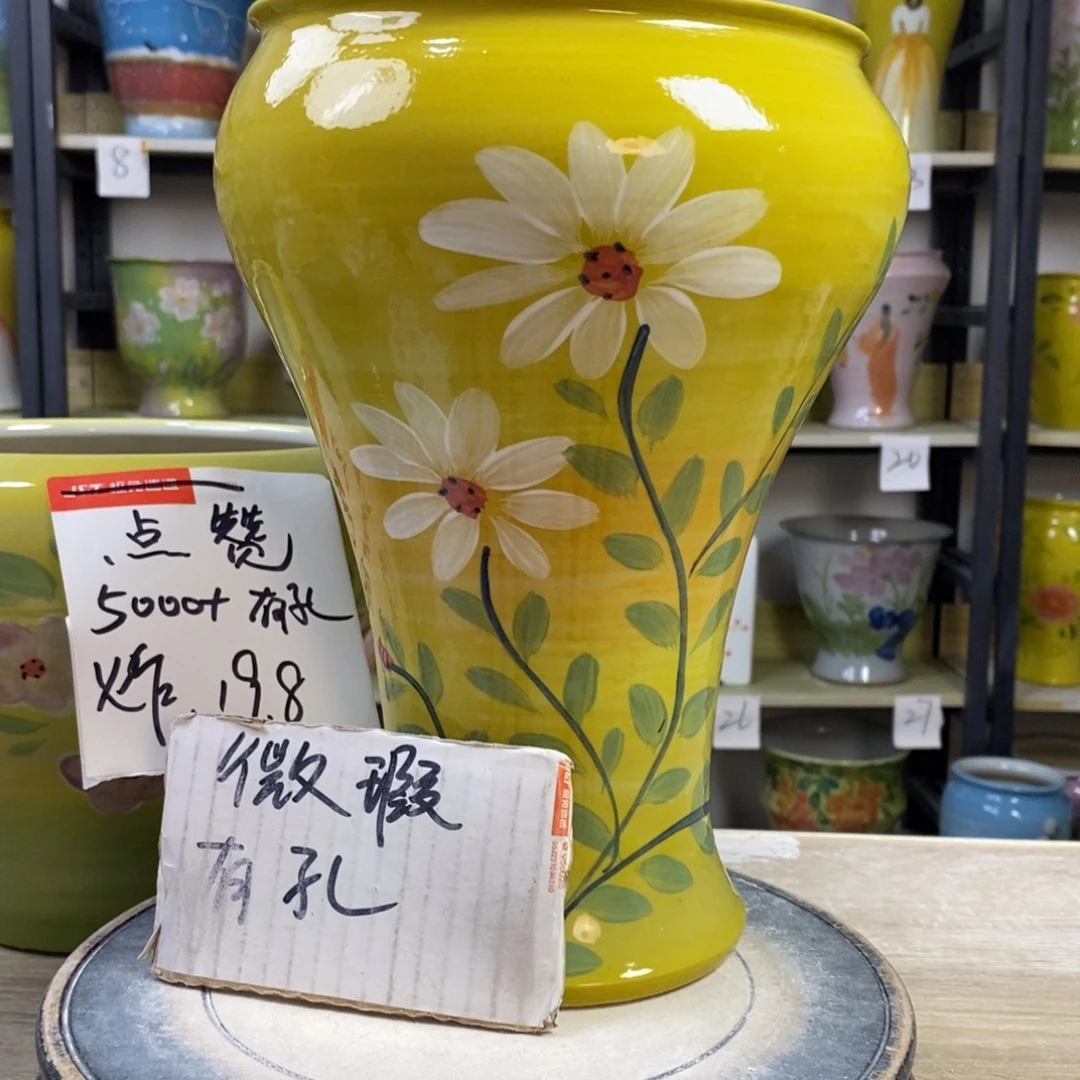 景德镇手工手绘陶瓷花盆