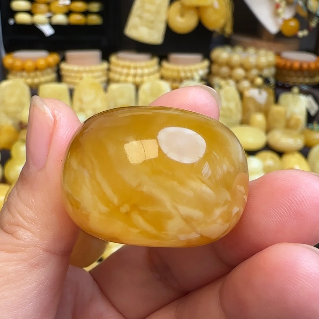 琥珀未镶嵌吊坠(不含链)天然俄料蜜糖红蜜蜡墩子吊坠