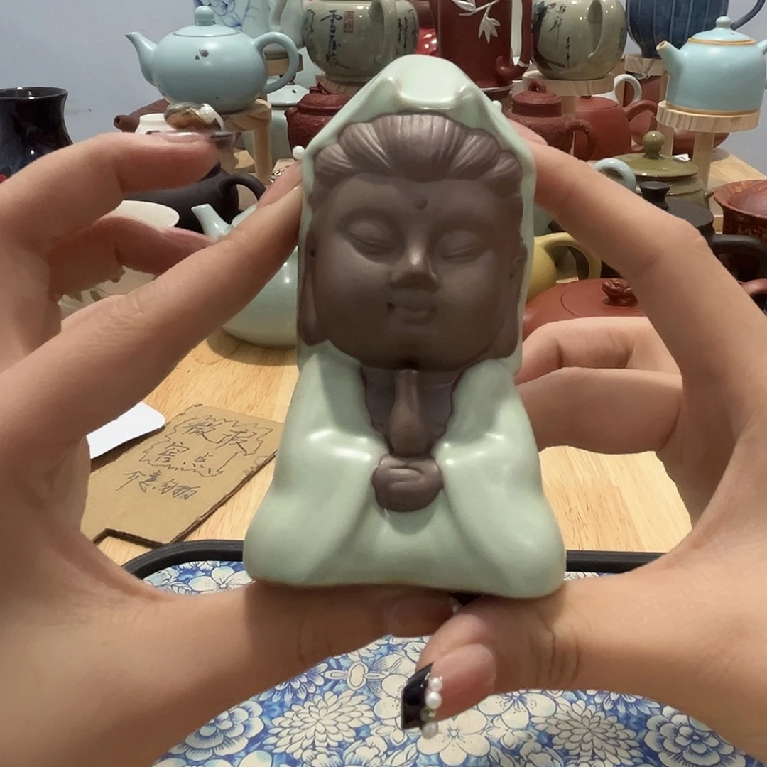 瓷片茶摆件工艺品摆件666