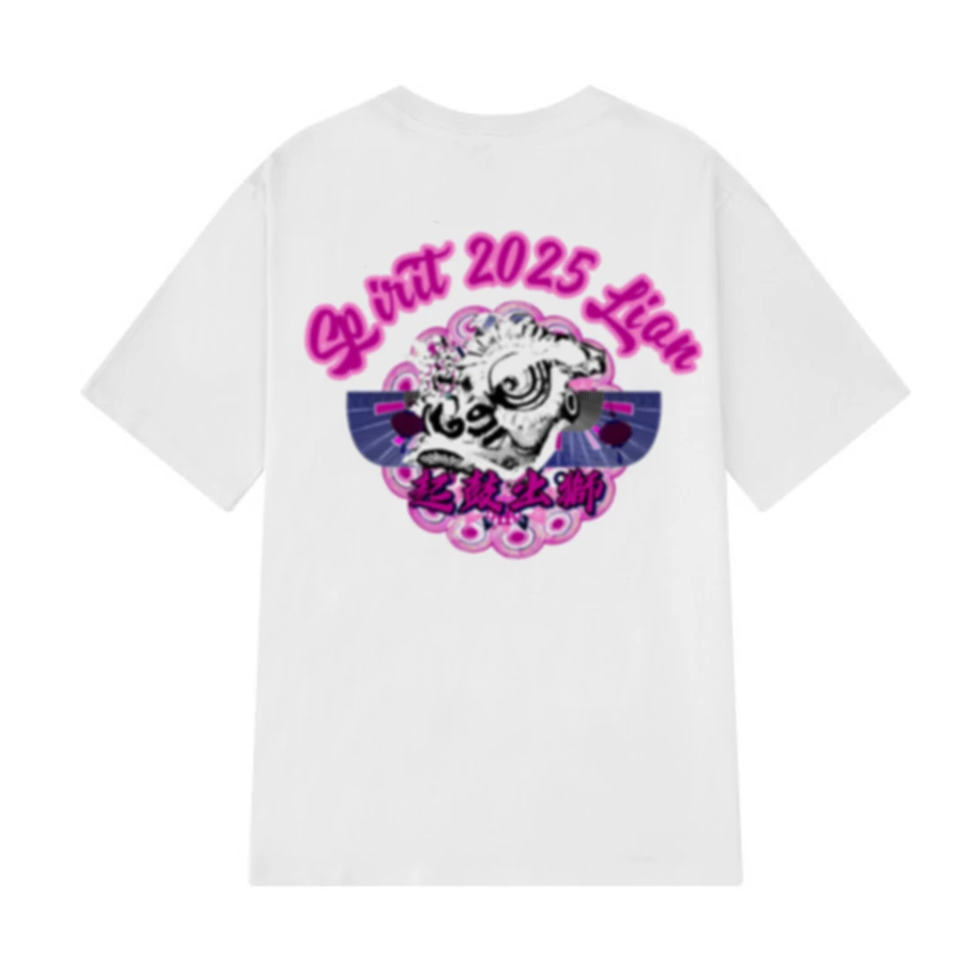 龙狮精神圆领2025传统味潮流国潮夏季Lion Dance短袖T恤男女