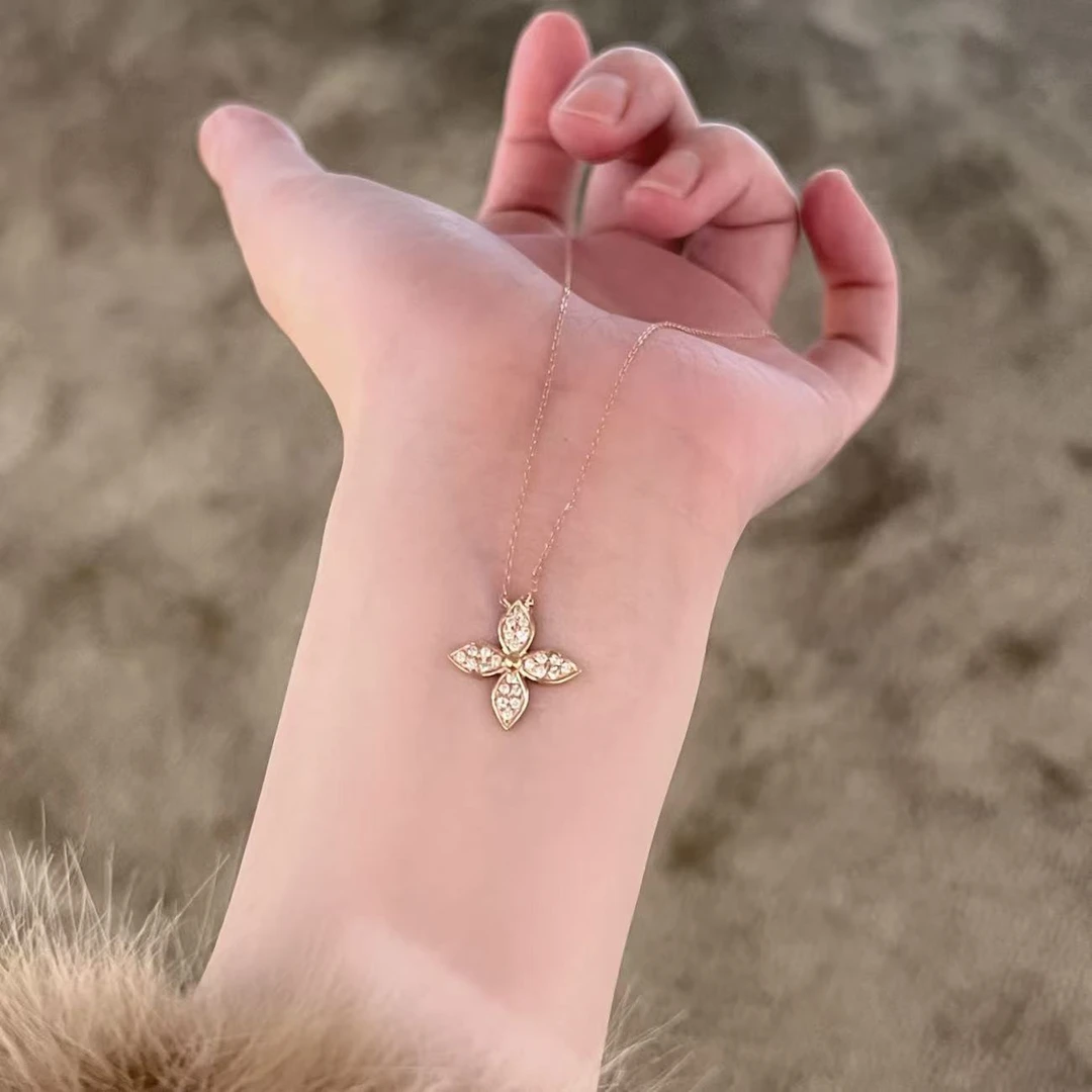 【QM珠宝】 0617 18k  老花项链 ZSXL