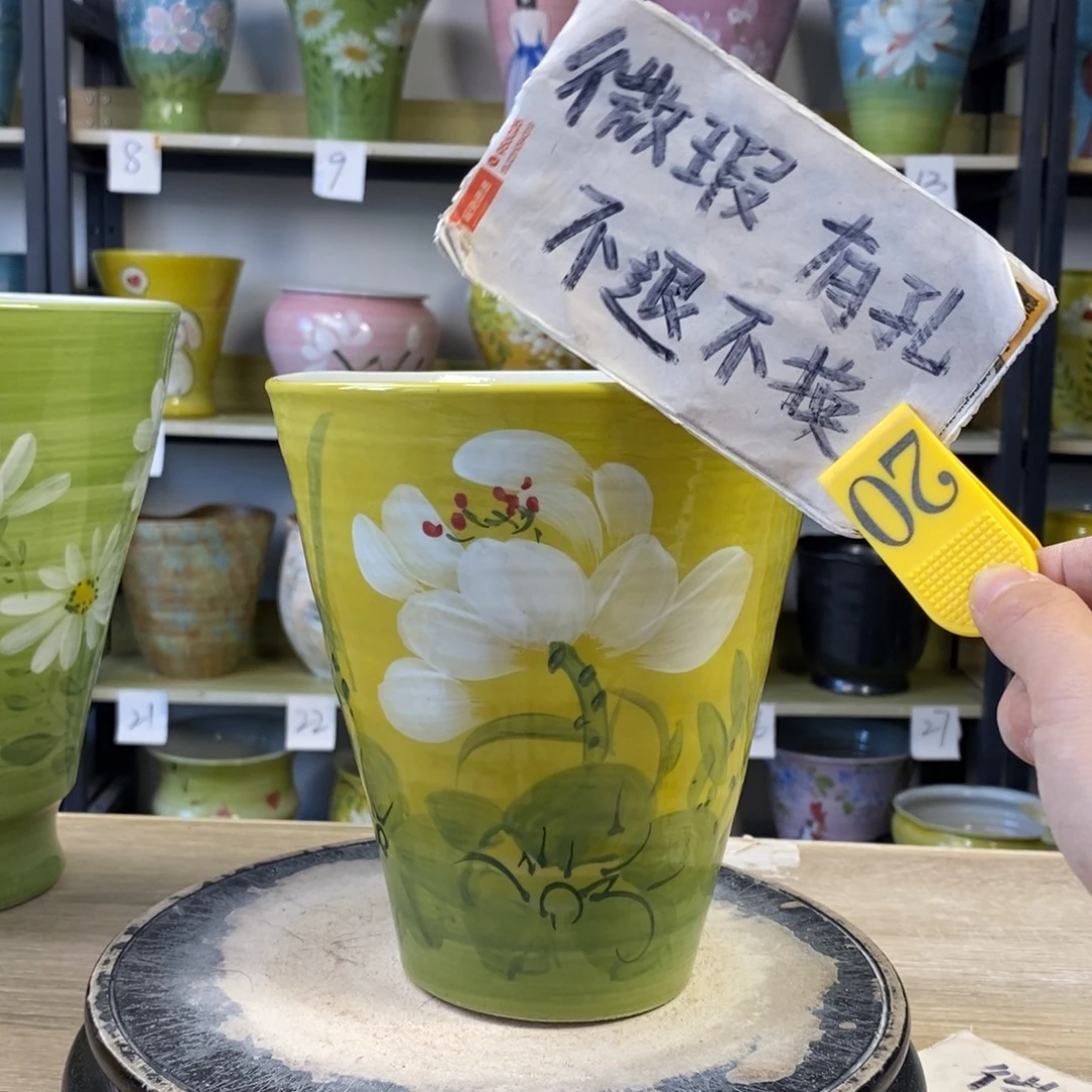 景德镇手工手绘陶瓷花盆