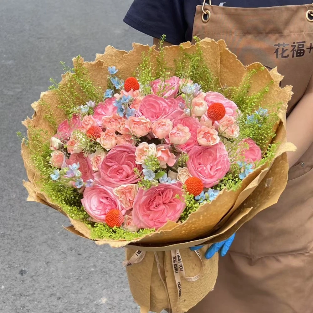 【桃落】19枝粉玫瑰多头混搭花束送妈妈送女友送老婆送闺蜜送领导鲜花花店送花上门