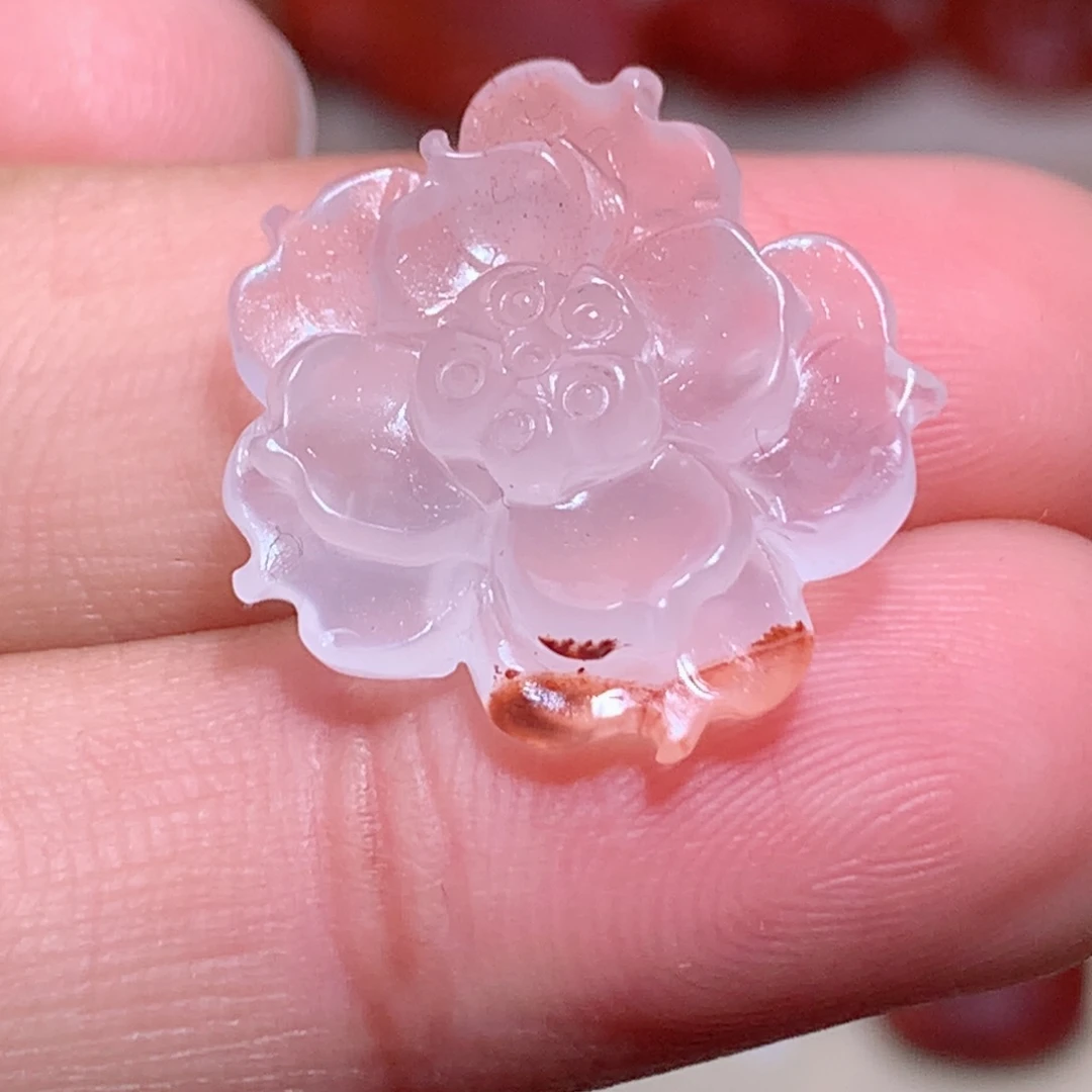 南红玛瑙未镶嵌珠宝半成品莲花