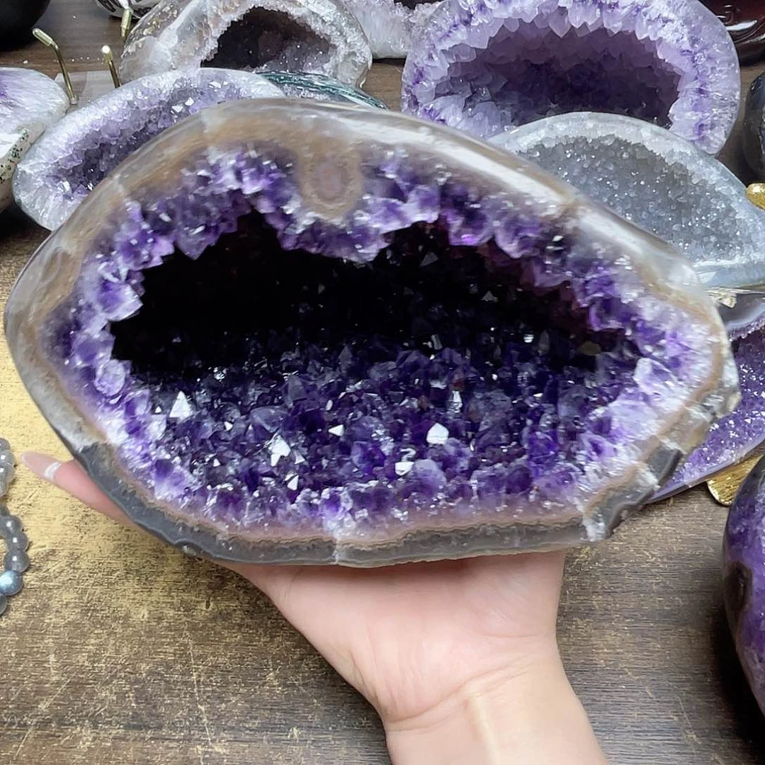 未镶嵌紫晶大型摆件（非配饰）花*