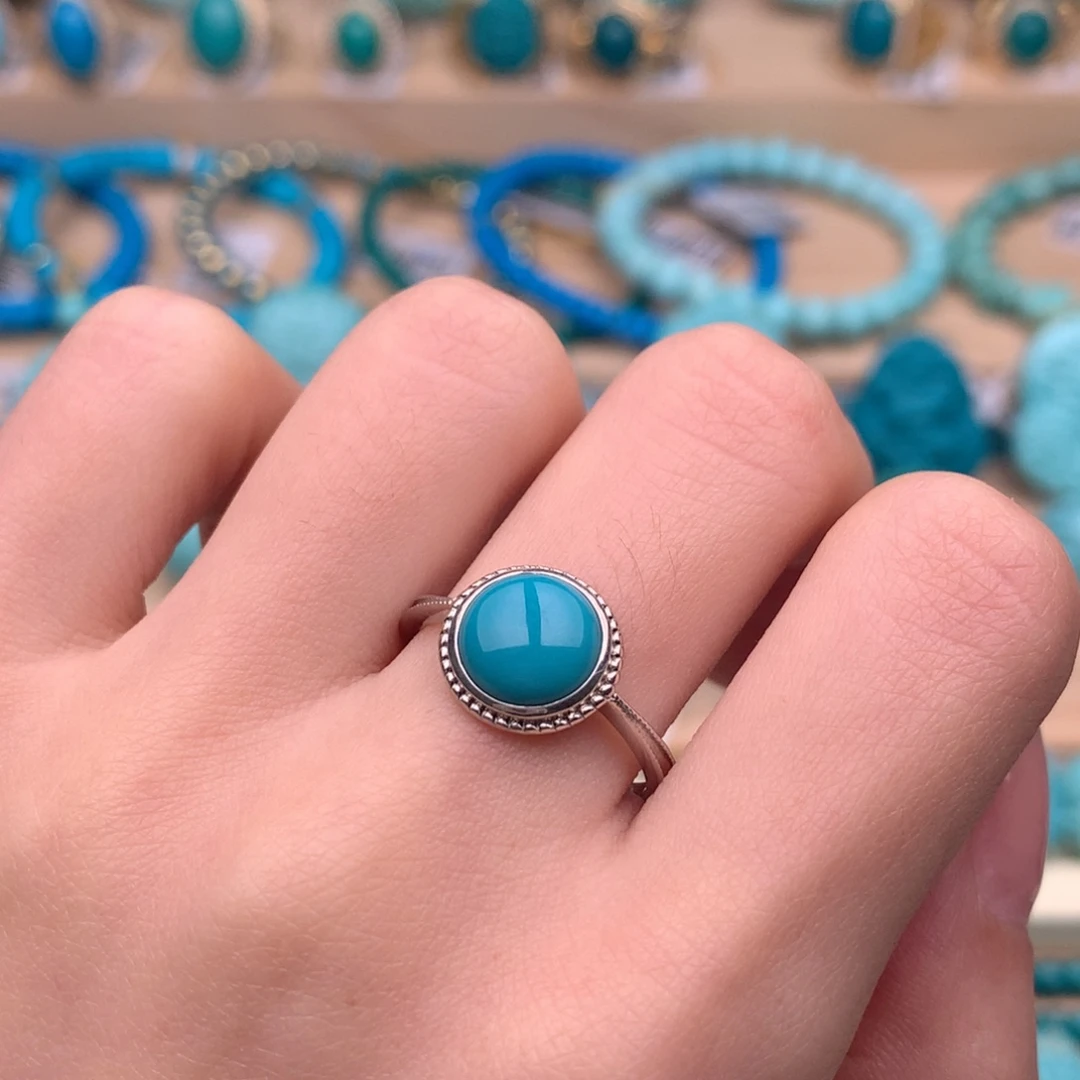 爱***爱绿松石银S925镶嵌珠宝奇石