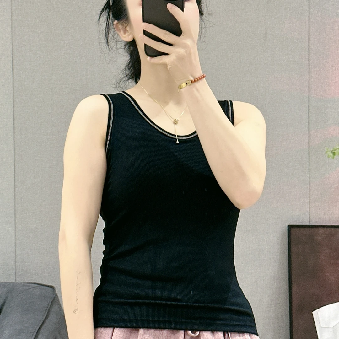 10086螺纹带杯垫背心