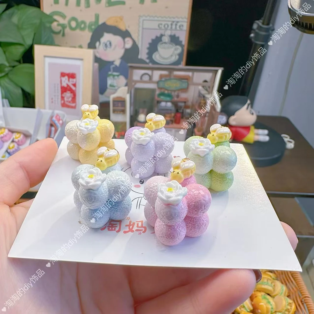 【淘妈定制--花间蜜语慕斯蛋糕】树脂手工diy饰品可爱配件