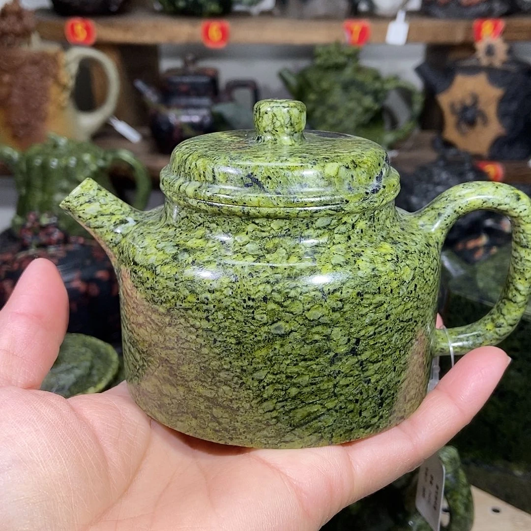 蛇纹石玉藏玉药王石德宗壶