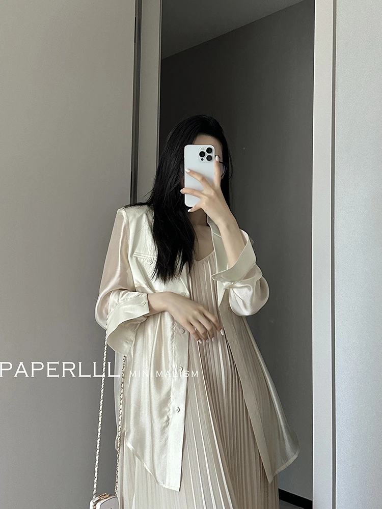 05.31  P0531X2691  拼接防晒微透西装外套女休闲宽松夏季08.06抖