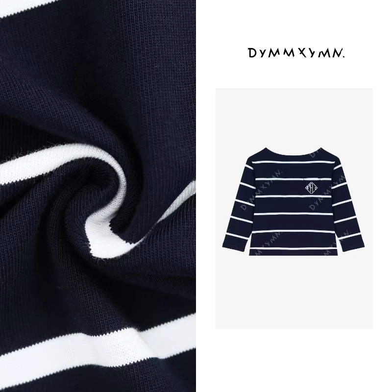 【DYMMXYMM】-小众设计师高级感蓝白条纹长袖T恤-FWF0199