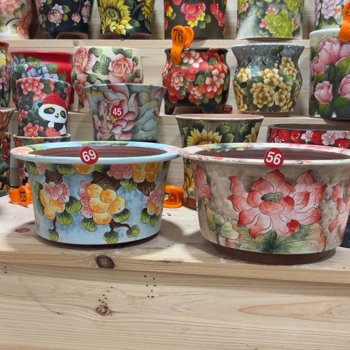 l***a景德镇手绘花盆陶瓷