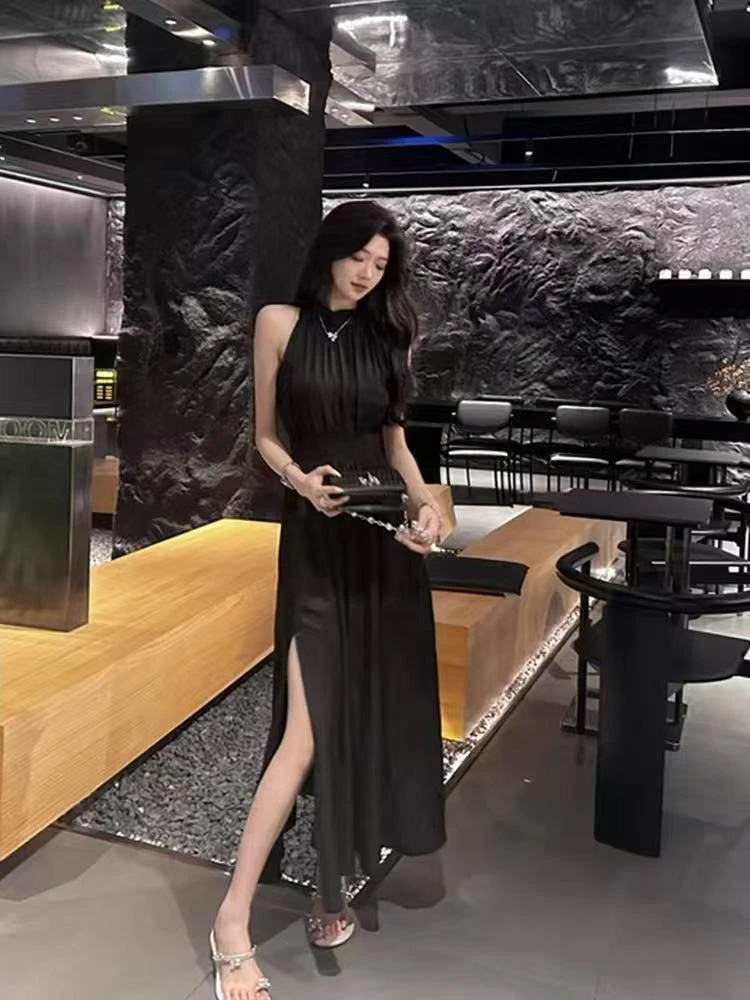 杨杨 夏季时尚清凉性感开叉连衣裙10186-1