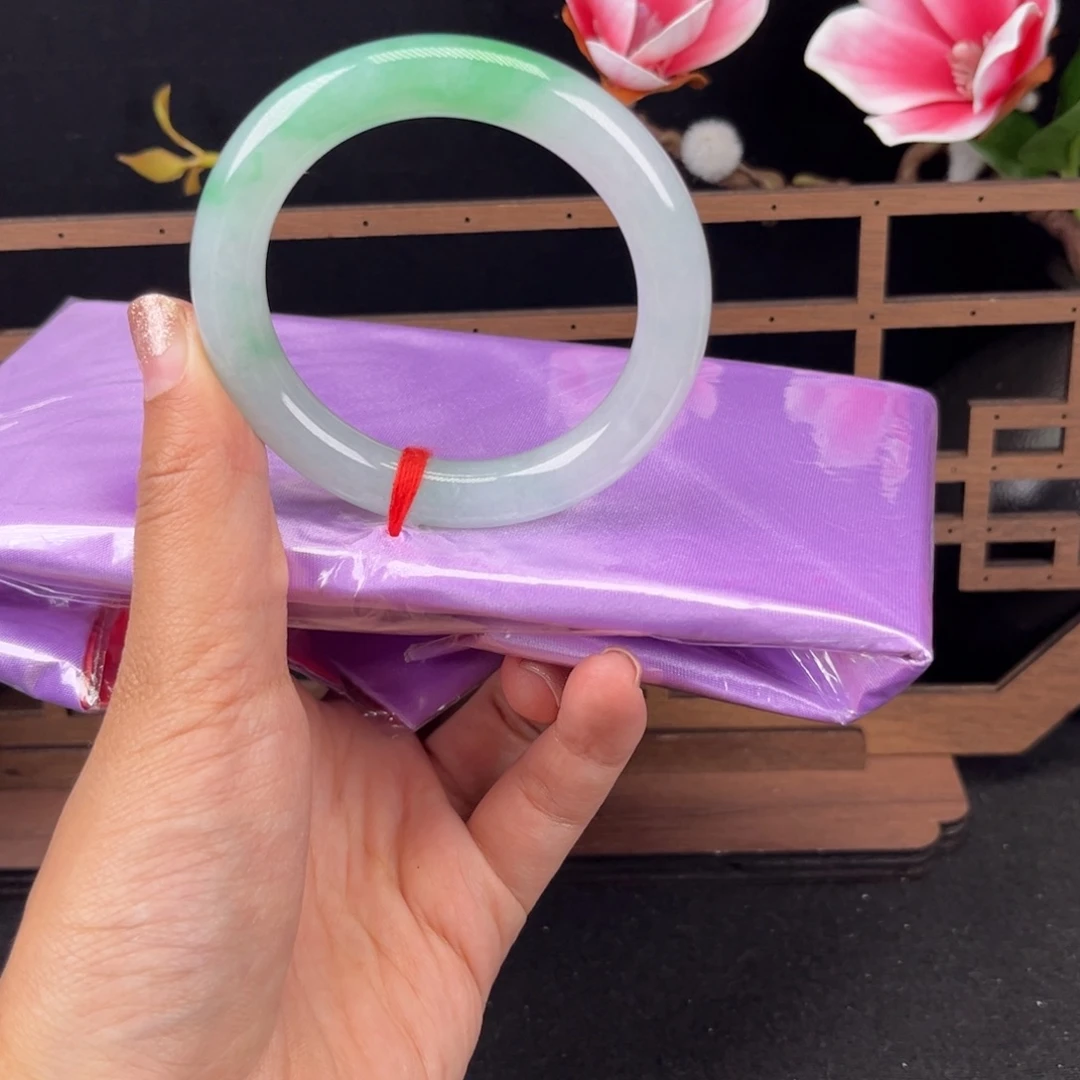 翡翠未镶嵌手镯圆条序号41